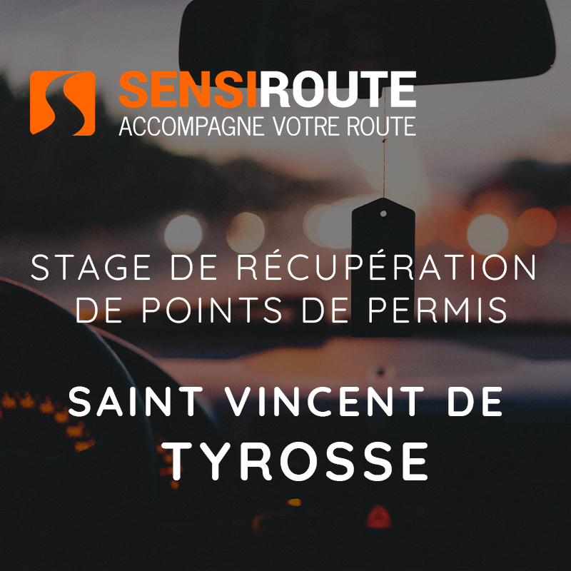 Tyrosse, lundi 21 et mardi 22 décembre 2026, stage de récupération de points de permis de conduire